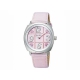 Paris Hilton hodinky s ružovým ciferníkom a s ružovým koženým náramkom, vo vnútri s číslami vykladanými krištálmi Swarovski