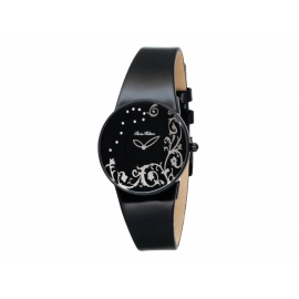 Paris Hilton hodinky s okrúhlym kovovým ciferníkom a s koženým náramkom.
